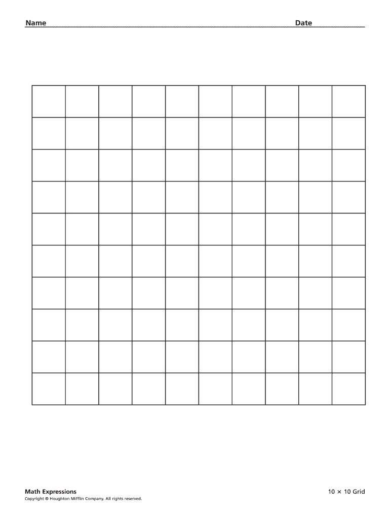10x10 Grid Fill Online Printable Fillable Blank PdfFiller