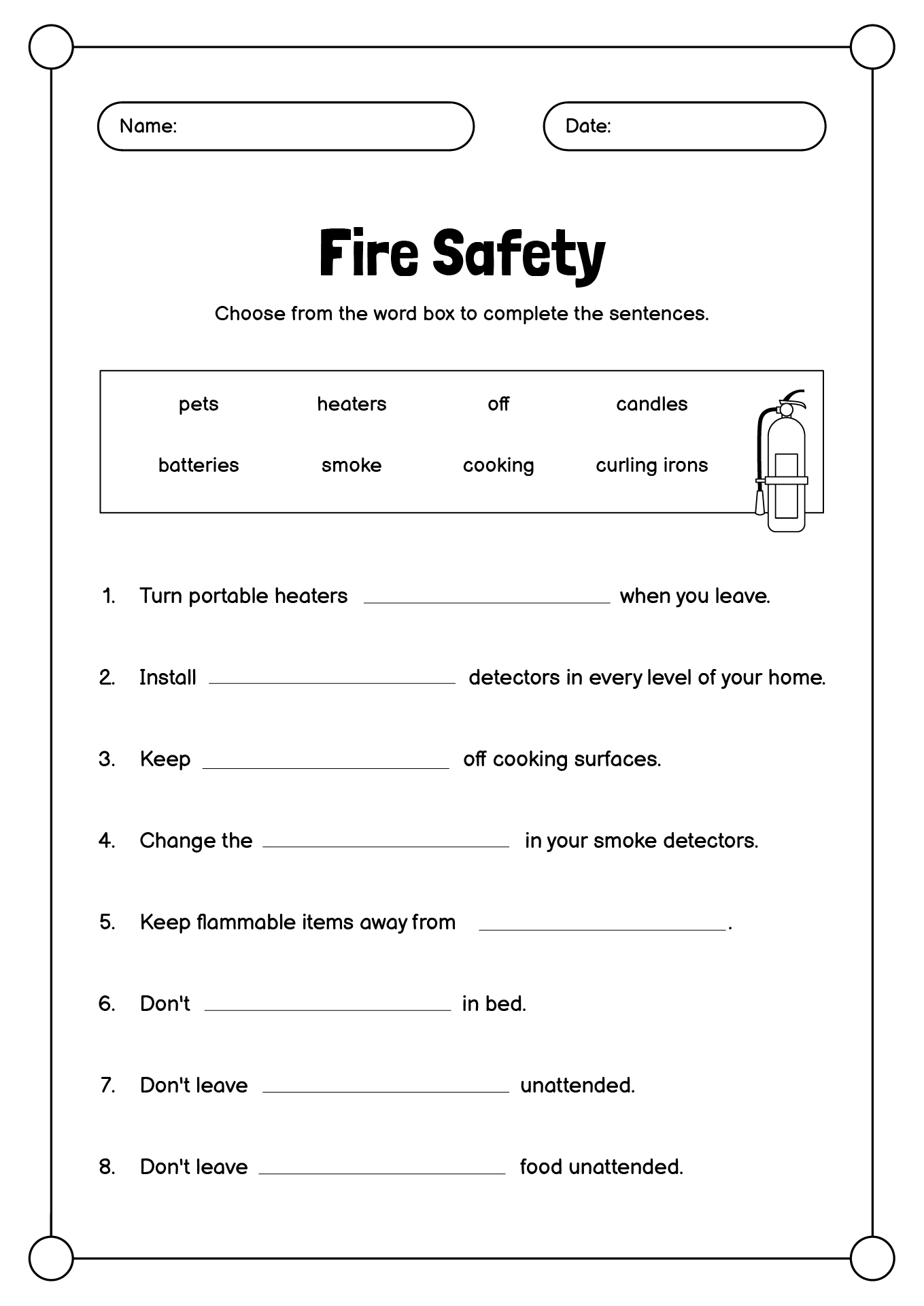 12 Safety Worksheets Printables Color In The House Free PDF At 
