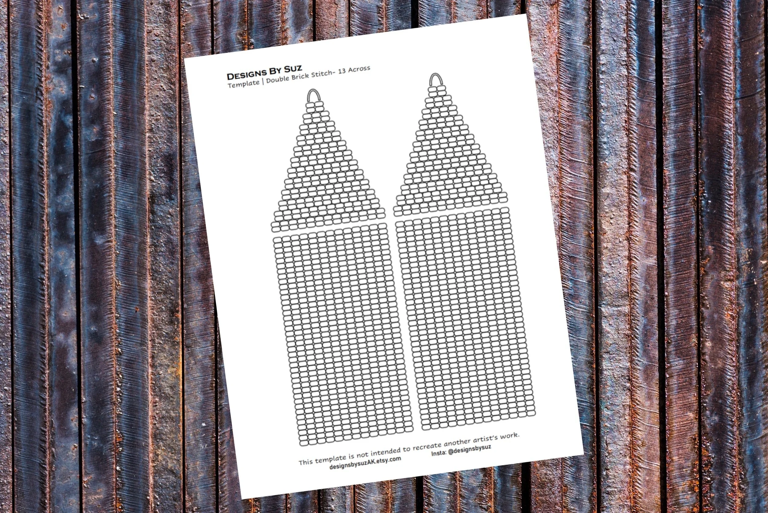 Free Printable Brick Stitch Earring Graph Paper