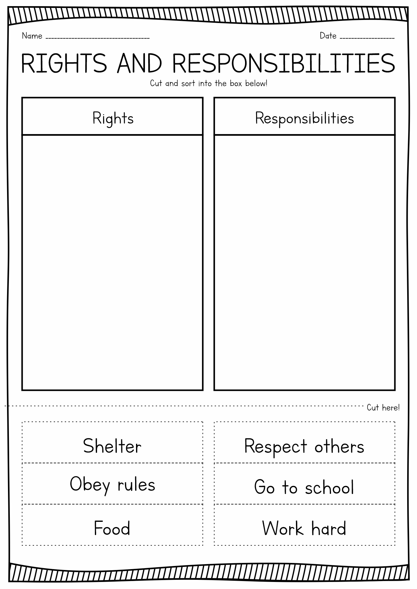 Free Printable Responsibility Worksheets Pdf