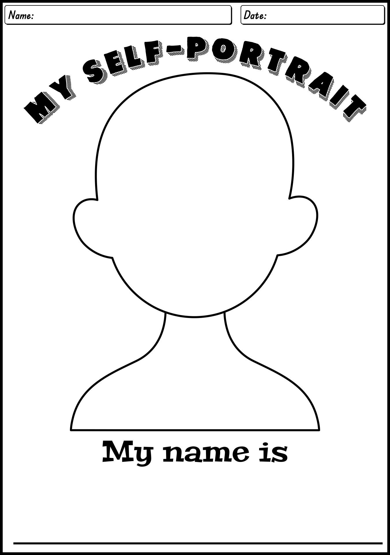 Self Portrait Template Free Printable