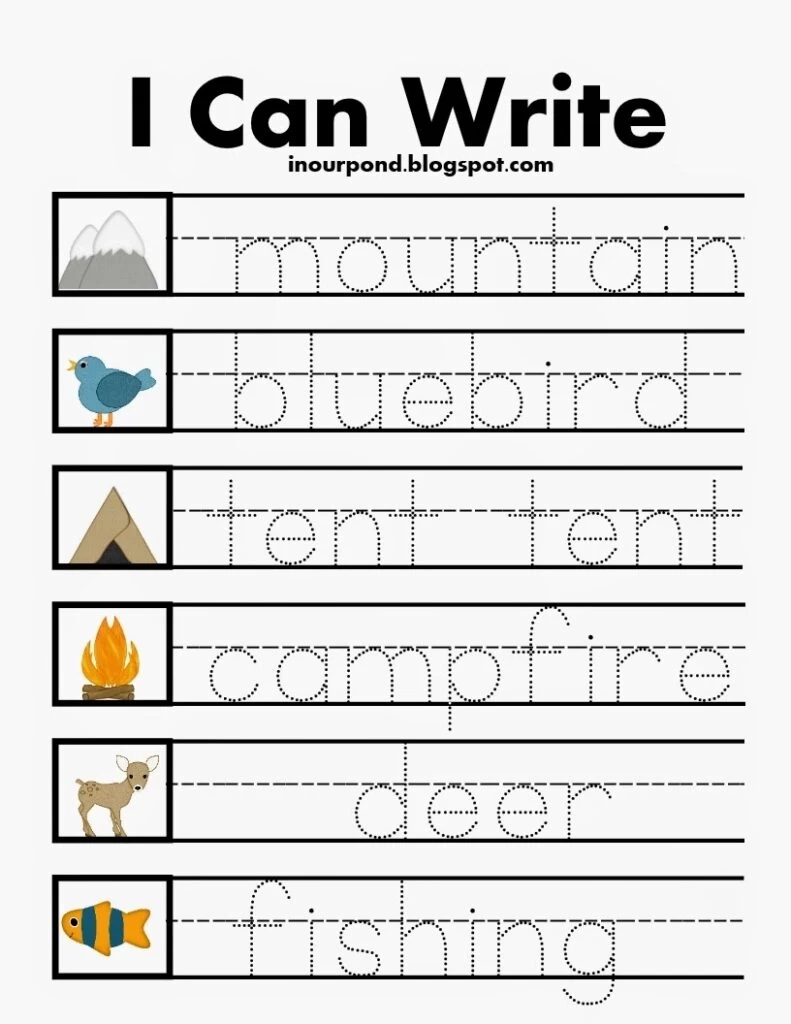 Free Printable Camping Worksheets For Preschool
