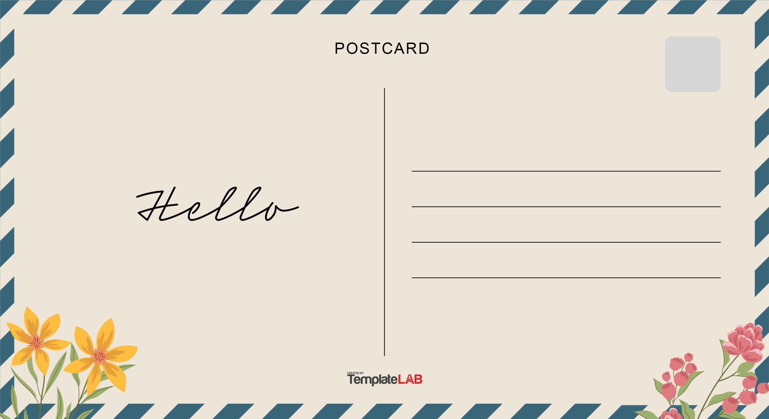 19 Printable Postcard Templates amp Designs Word PDF PSD 