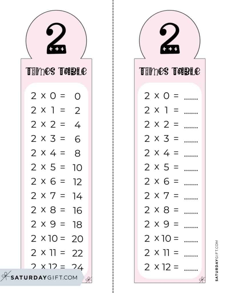 2 Times Table Chart 15 Cute amp Free Printables SaturdayGift