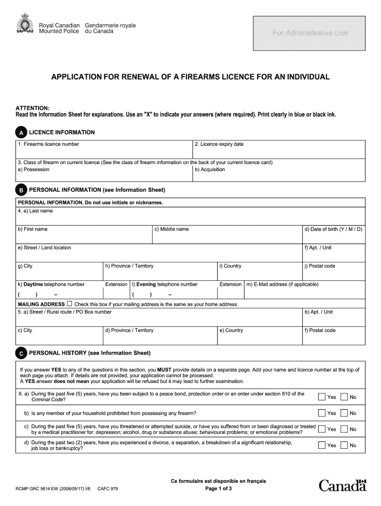 2008 Form Canada RCMP GRC 5614e Fill Online Printable Fillable 