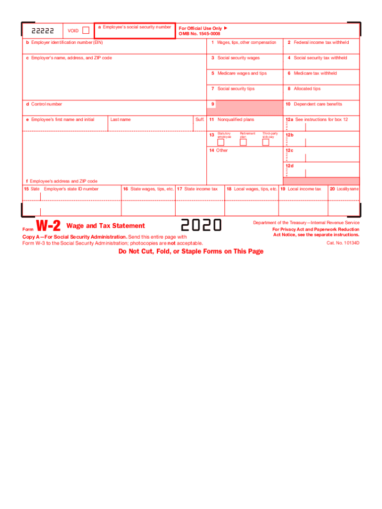 2020 W2 Form Pdf Fill Out amp Sign Online DocHub