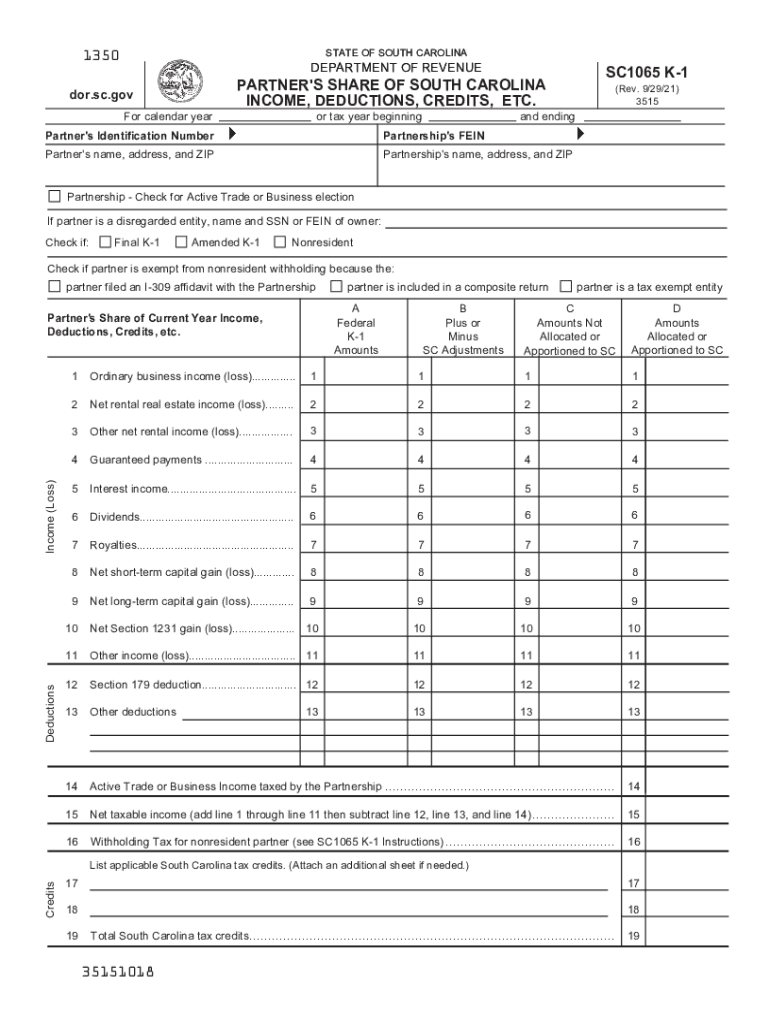 South Carolina Individual Tax Forms