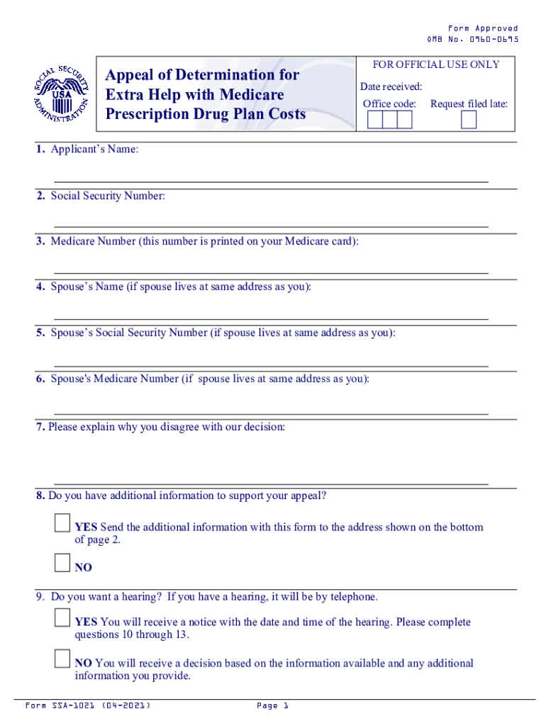 2021 2025 Form SSA 1021 Fill Online Printable Fillable Blank 