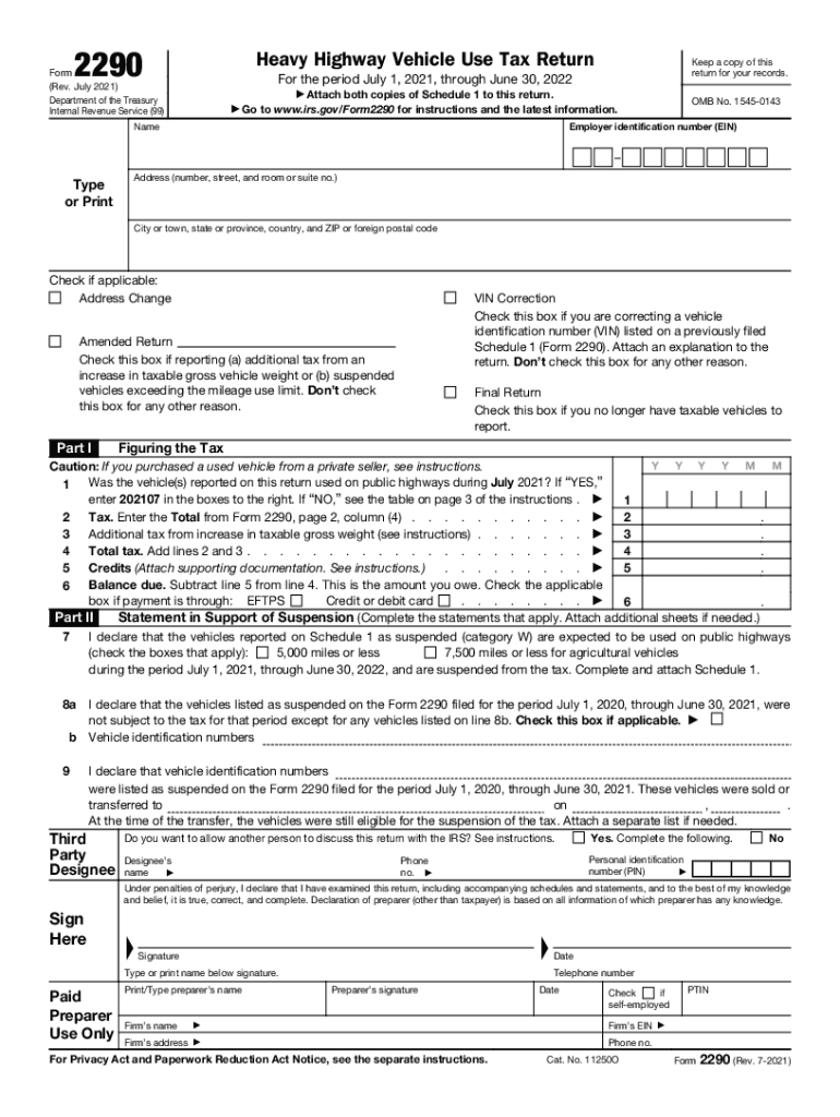 2021 Form 2290 Fill Out amp Sign Online DocHub