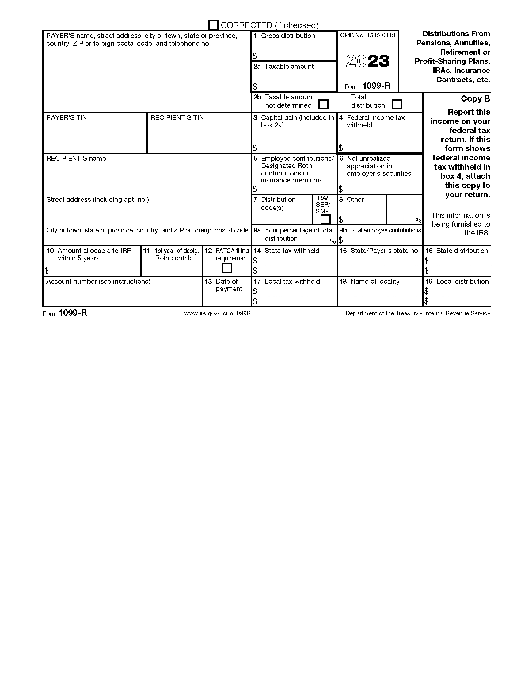 2023 1099 Misc IRS Form 1099 R U2261 Fill Out Printable PDF Forms 