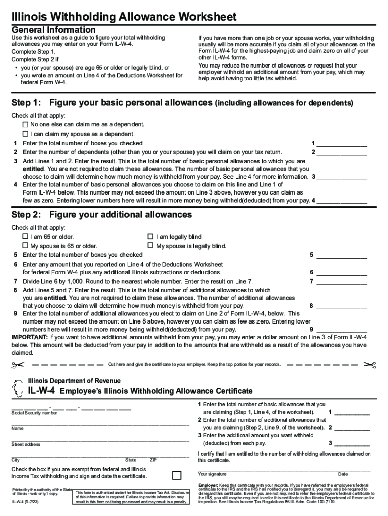 2023 2025 Form IL IL W 4 Fill Online Printable Fillable Blank 
