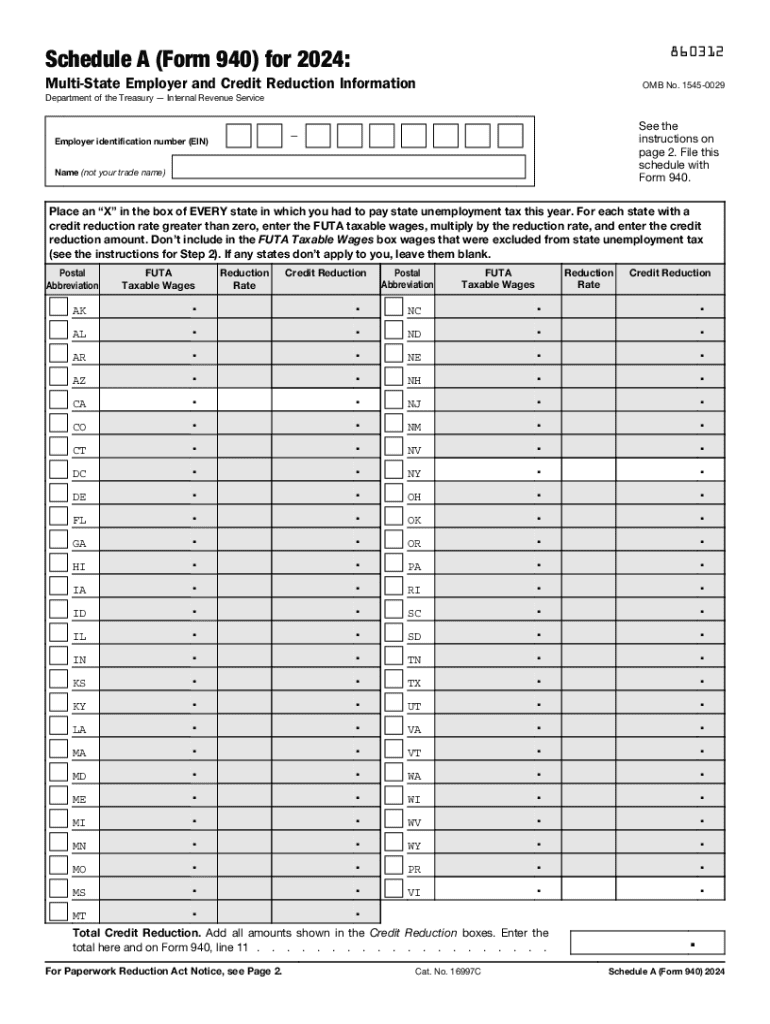 2024 Form IRS 940 Schedule A Fill Online Printable Fillable 