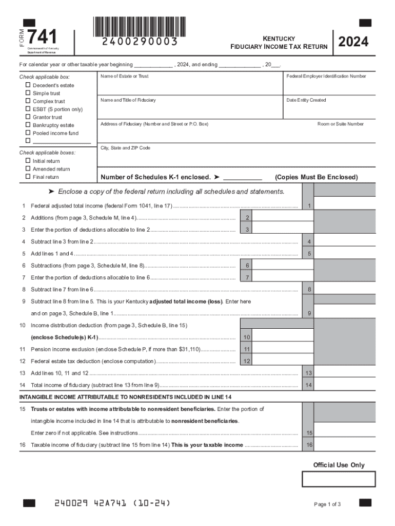 2024 Form KY 42A741 Fill Online Printable Fillable Blank 