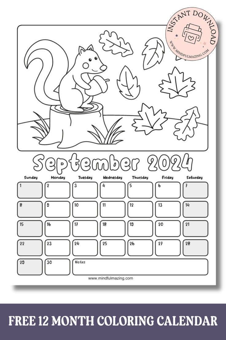 November Kids Calendar Printable Free