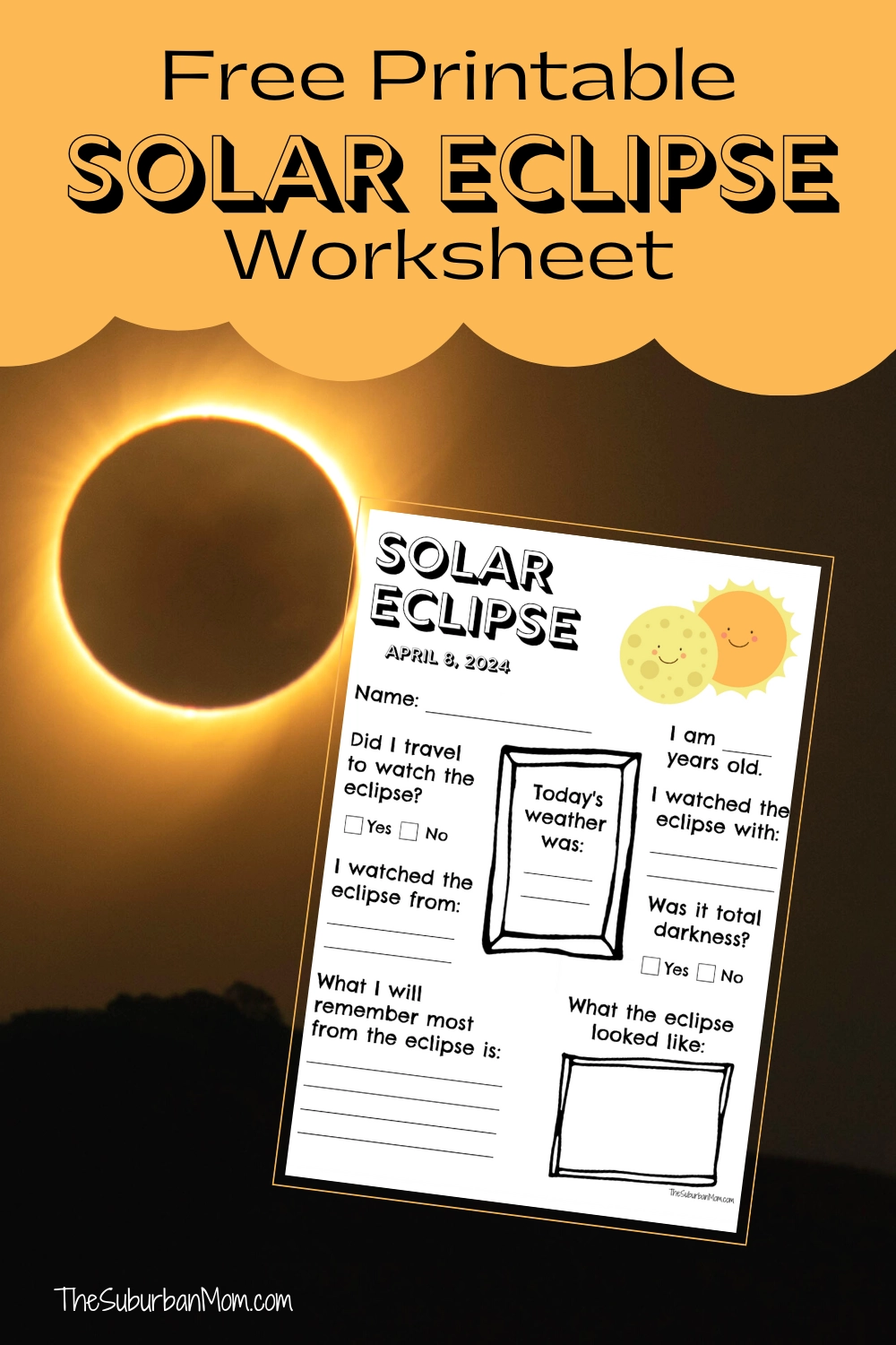 Solar Eclipse Printable Worksheets