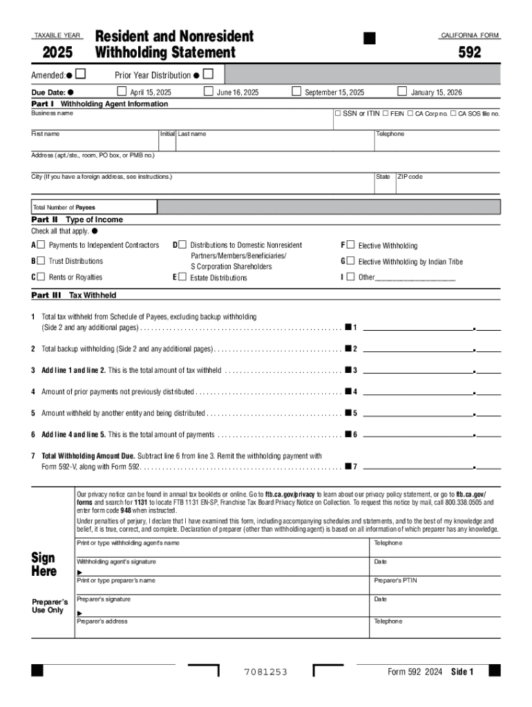 2025 Form CA FTB 592 Fill Online Printable Fillable Blank 2025 Form CA FTB 592 Fill Online Printable Fillable Blank