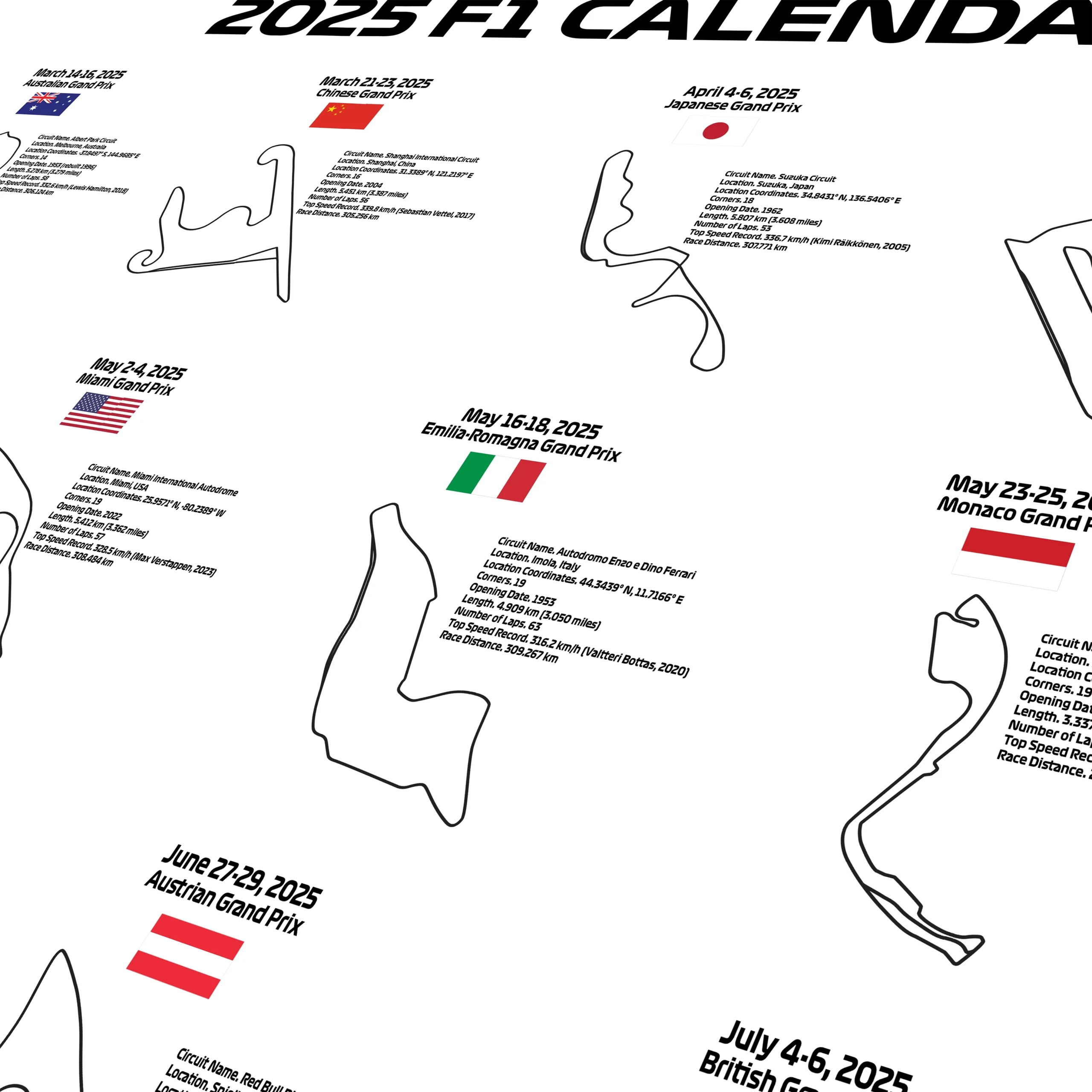 Formula 1 Schedule 2023 Printable Chart
