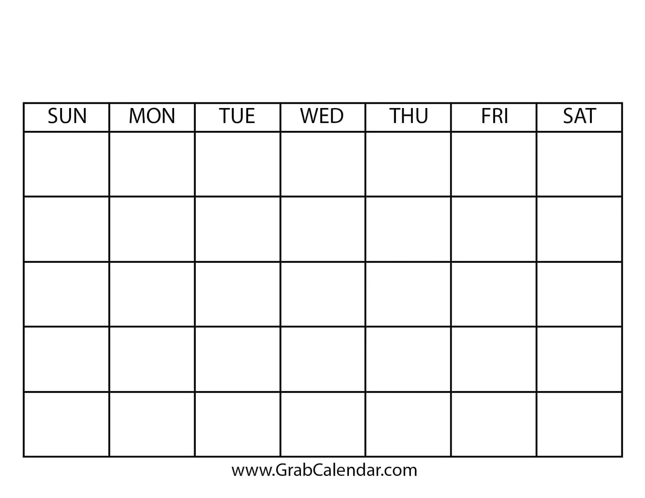 2026 Monthly Blank Calendar Templates Free Download