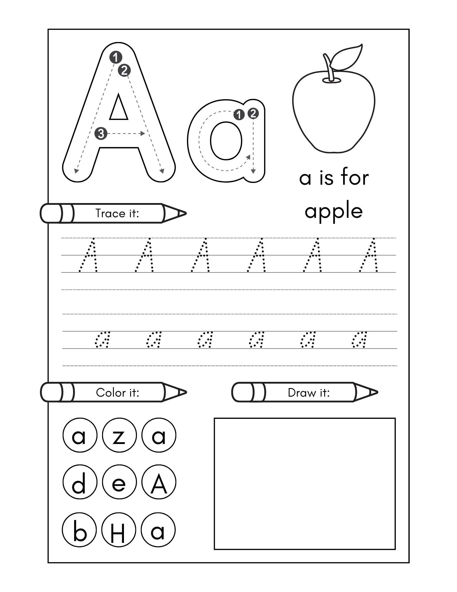 Printable Alphabet Worksheets For Preschool