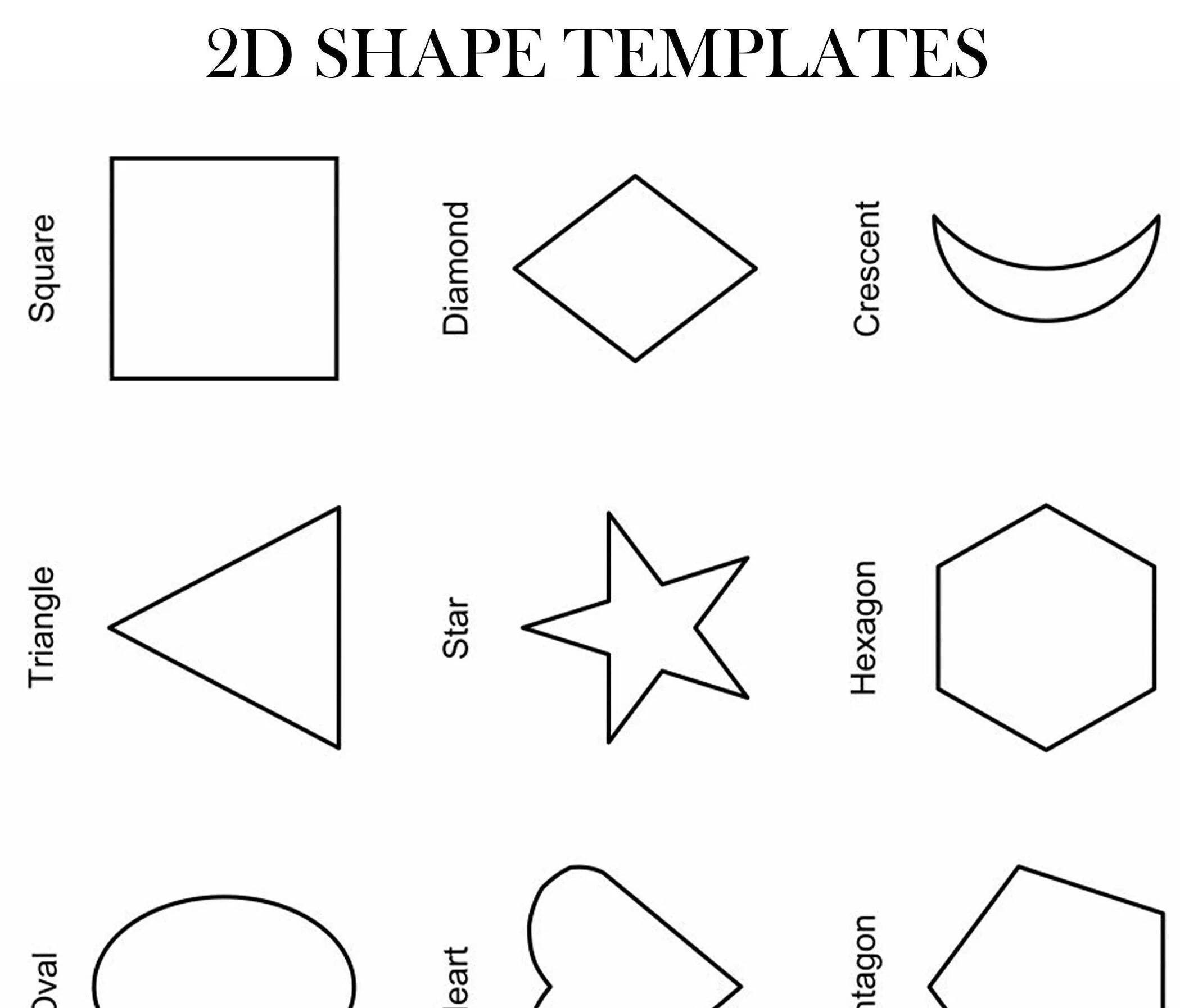2D Shapes To Print Shape Templates Colour In Kids Arts And Crafts Jpg A4 Template Download
