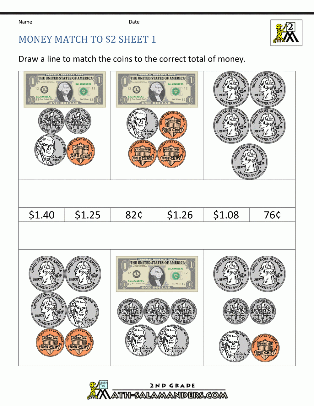 Money Math Worksheets Printable Free