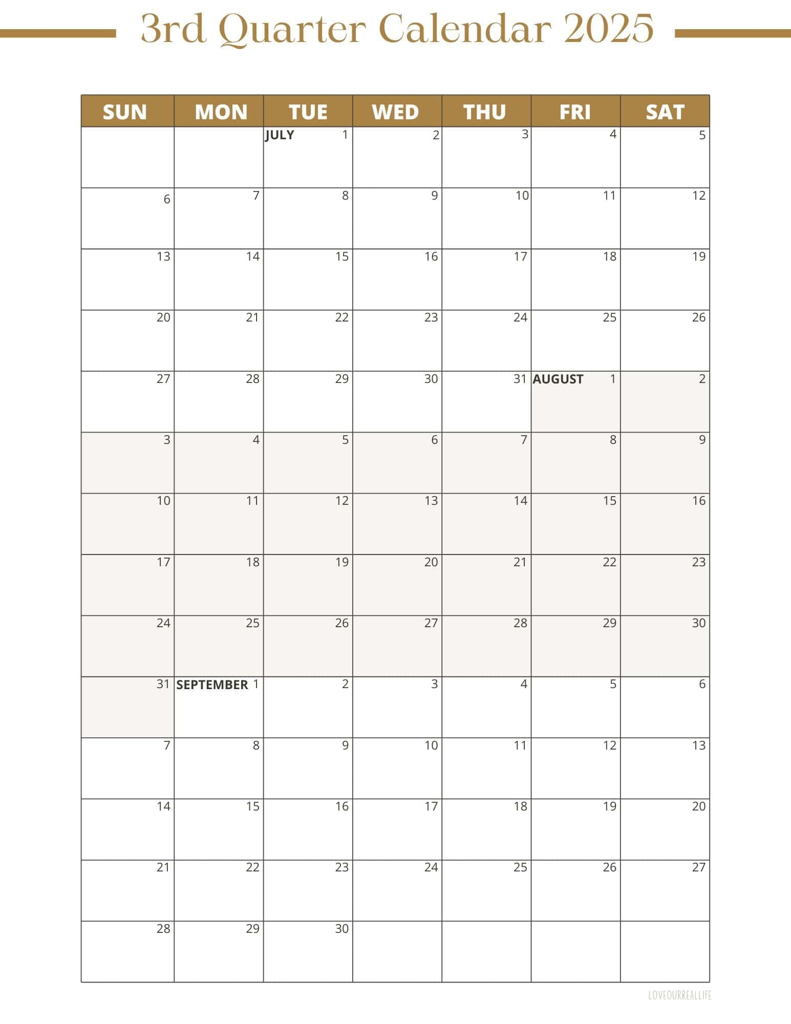 3 Month Blank Calendar Printable