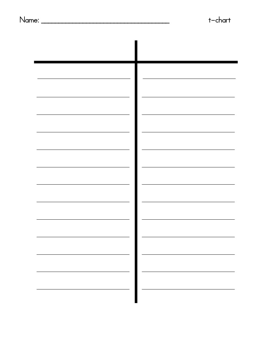30 Printable T Chart Templates amp Examples TemplateArchive