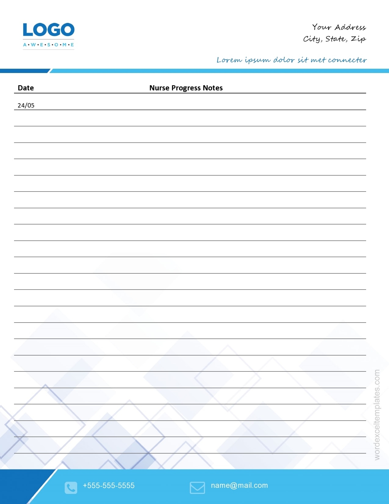 Printable Nursing Notes Template