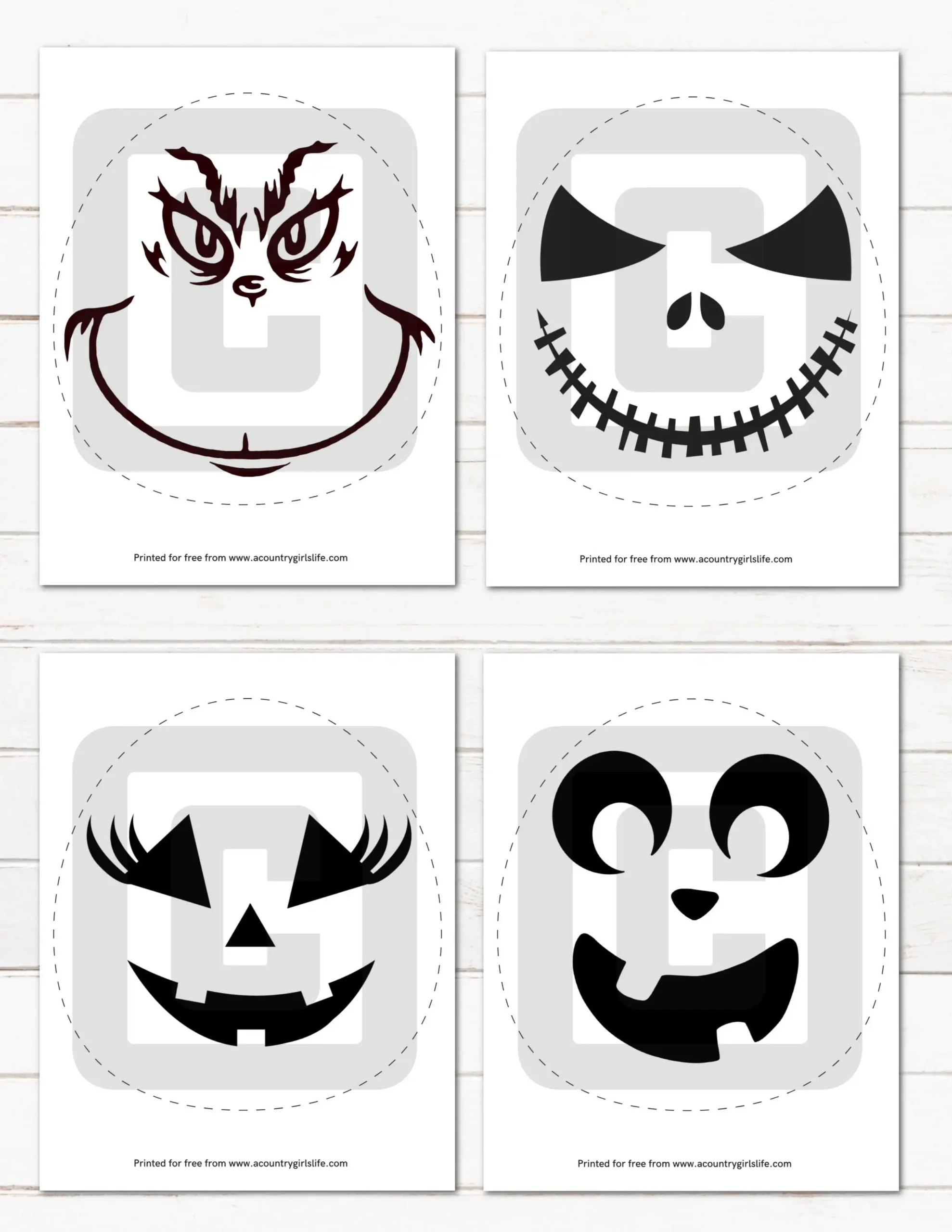 Easy Pumpkin Carving Templates Free Printable