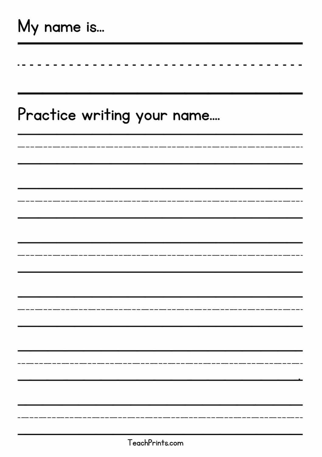 Printable Name Tracing Worksheets With Lines