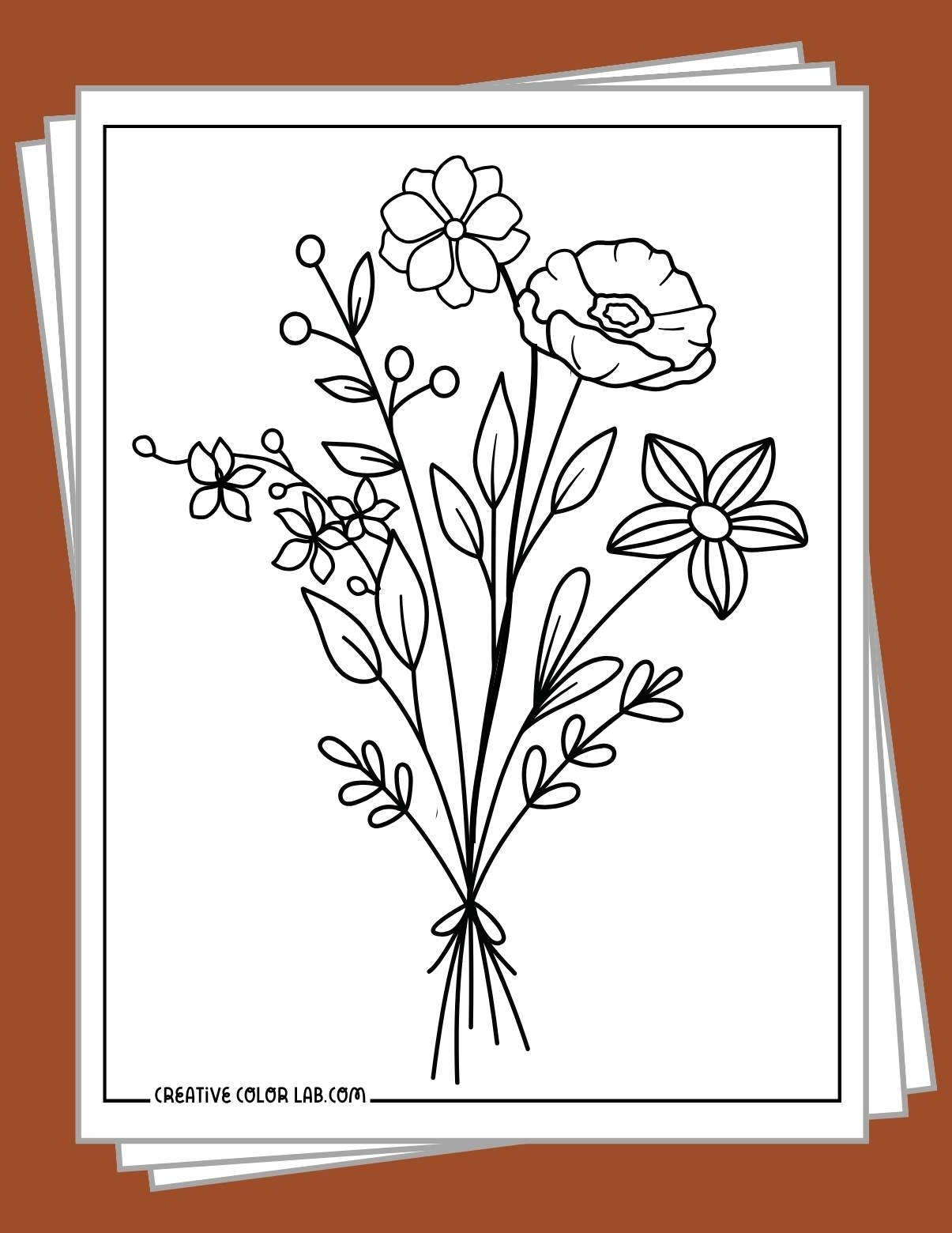 Free Printable Flower Coloring Worksheets