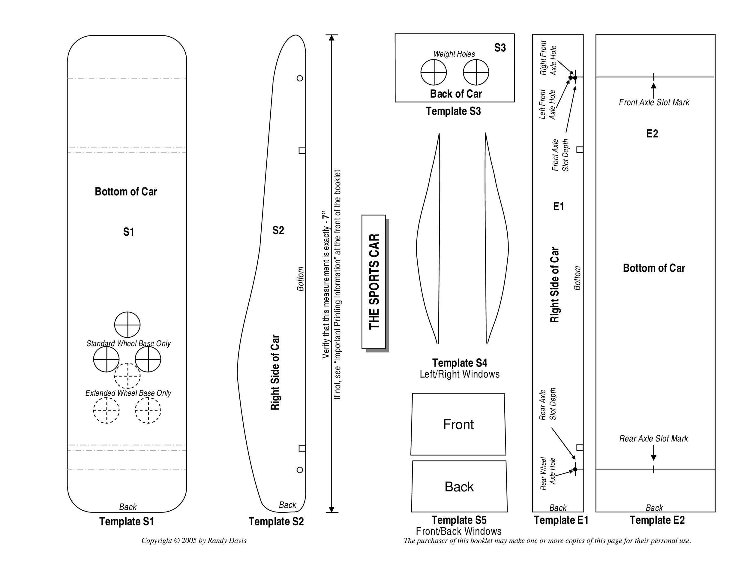 Printable Fast Pinewood Derby Car Templates