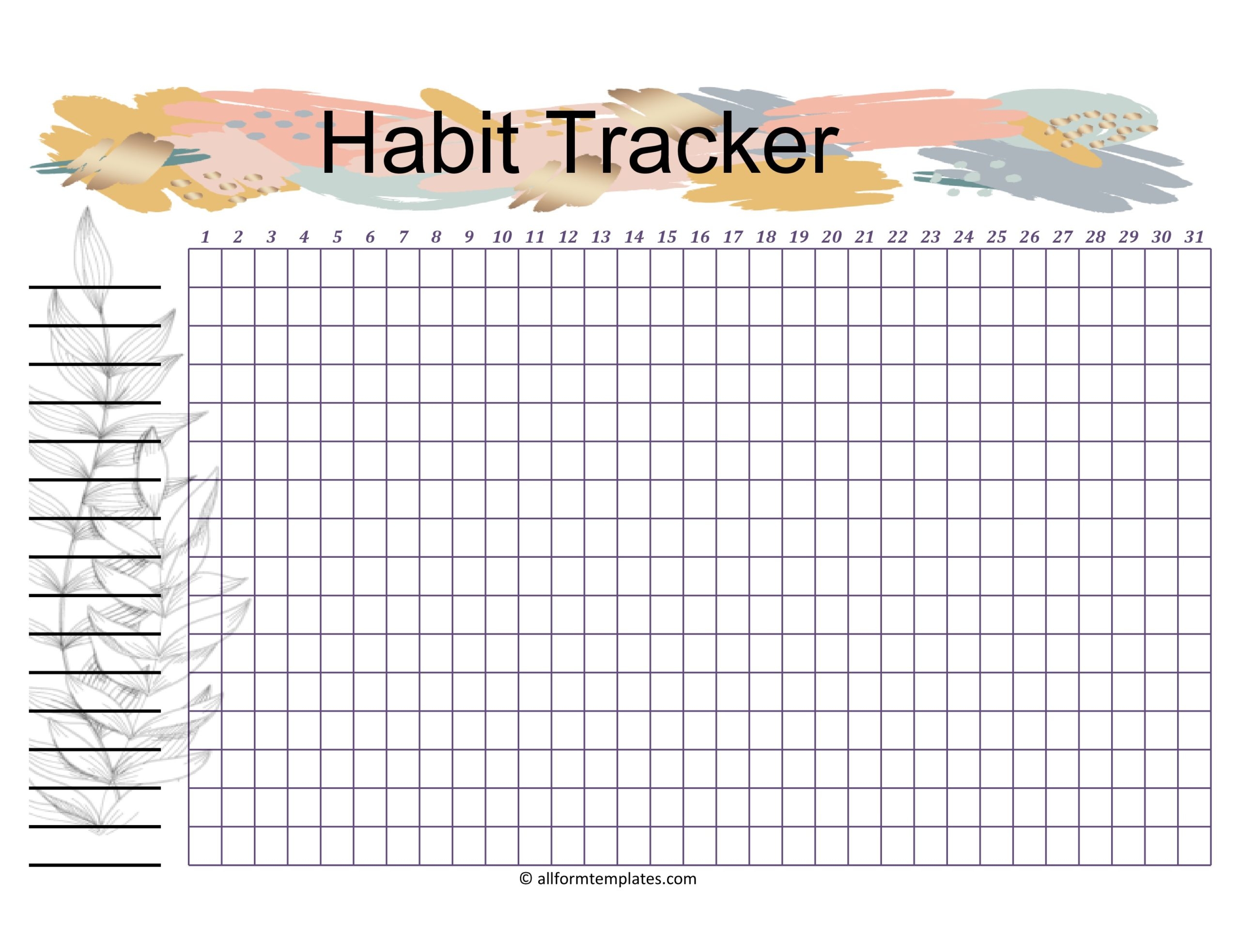 Habit Tracker Template Printable