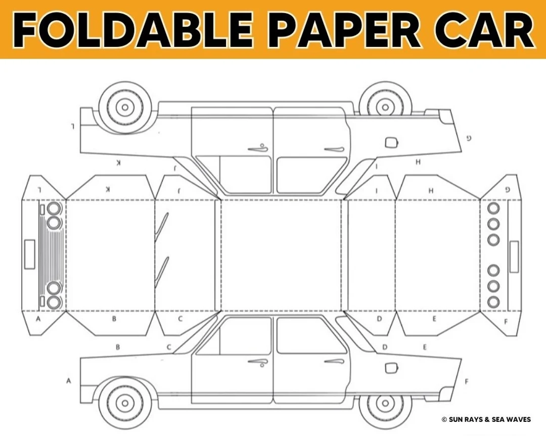 Printable Paper Car Template
