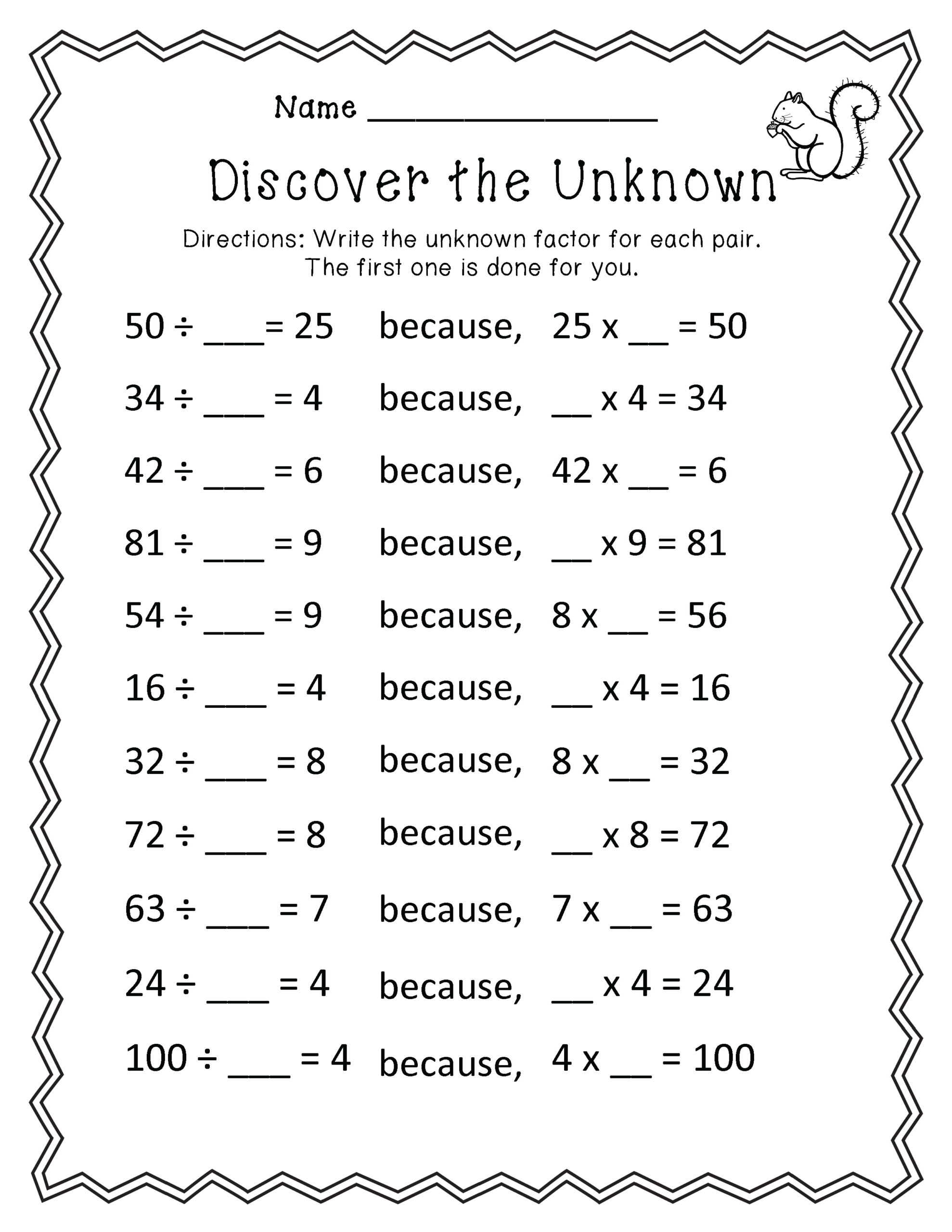 3rd Grade Printable Worksheets Math