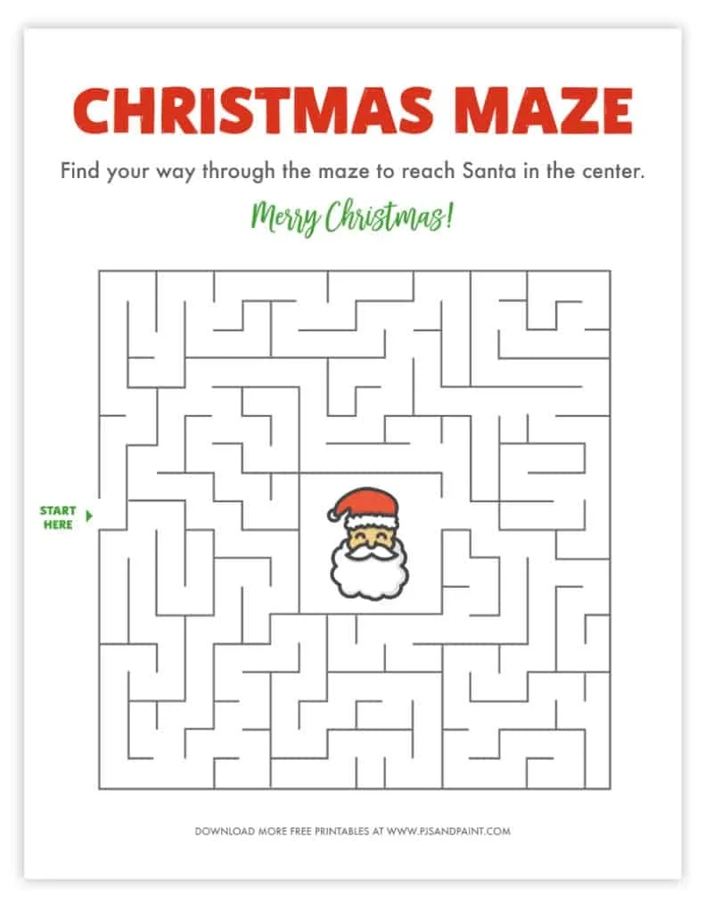 Free Christmas Printables Games