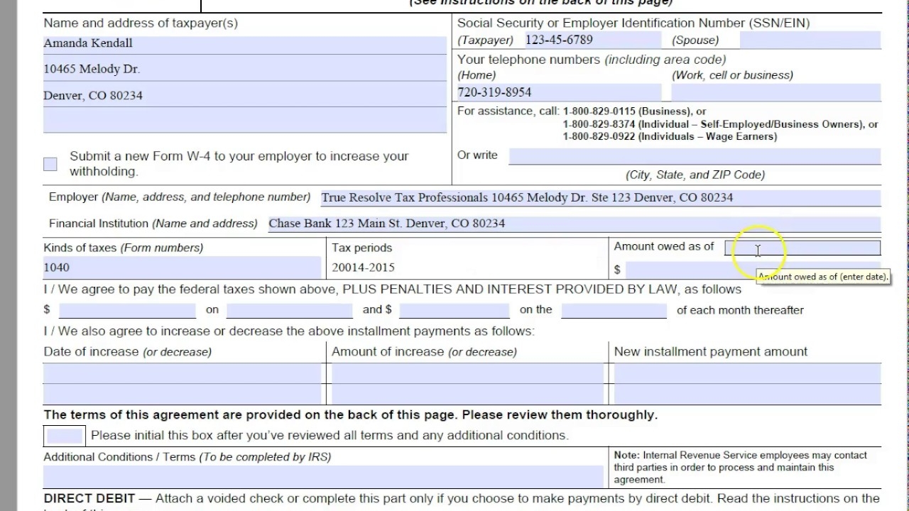 433 D Form Irs Printable