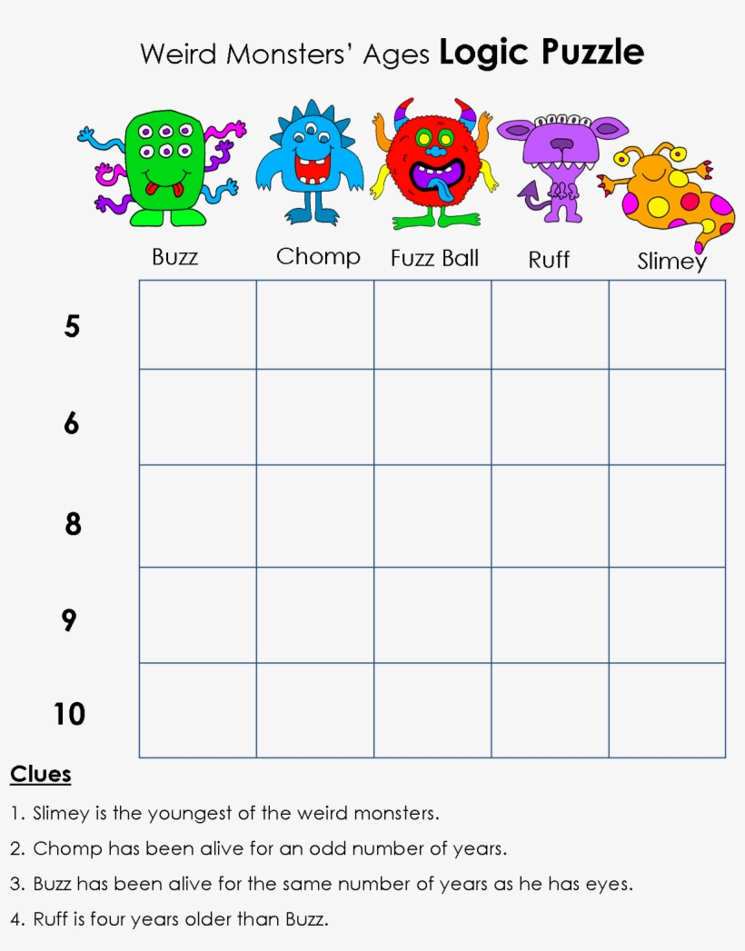 Free Printable Logic Puzzles For Teens