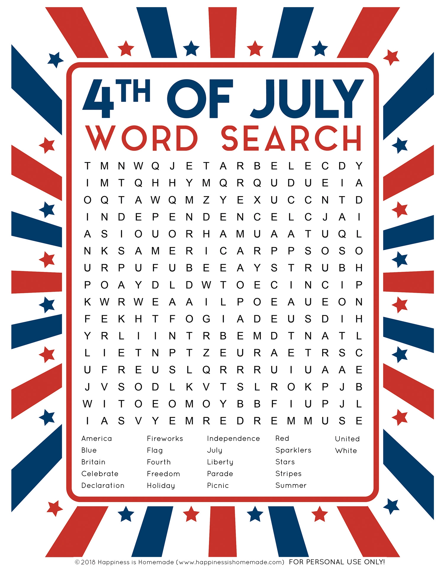 Fourth Of July Puzzle Printables