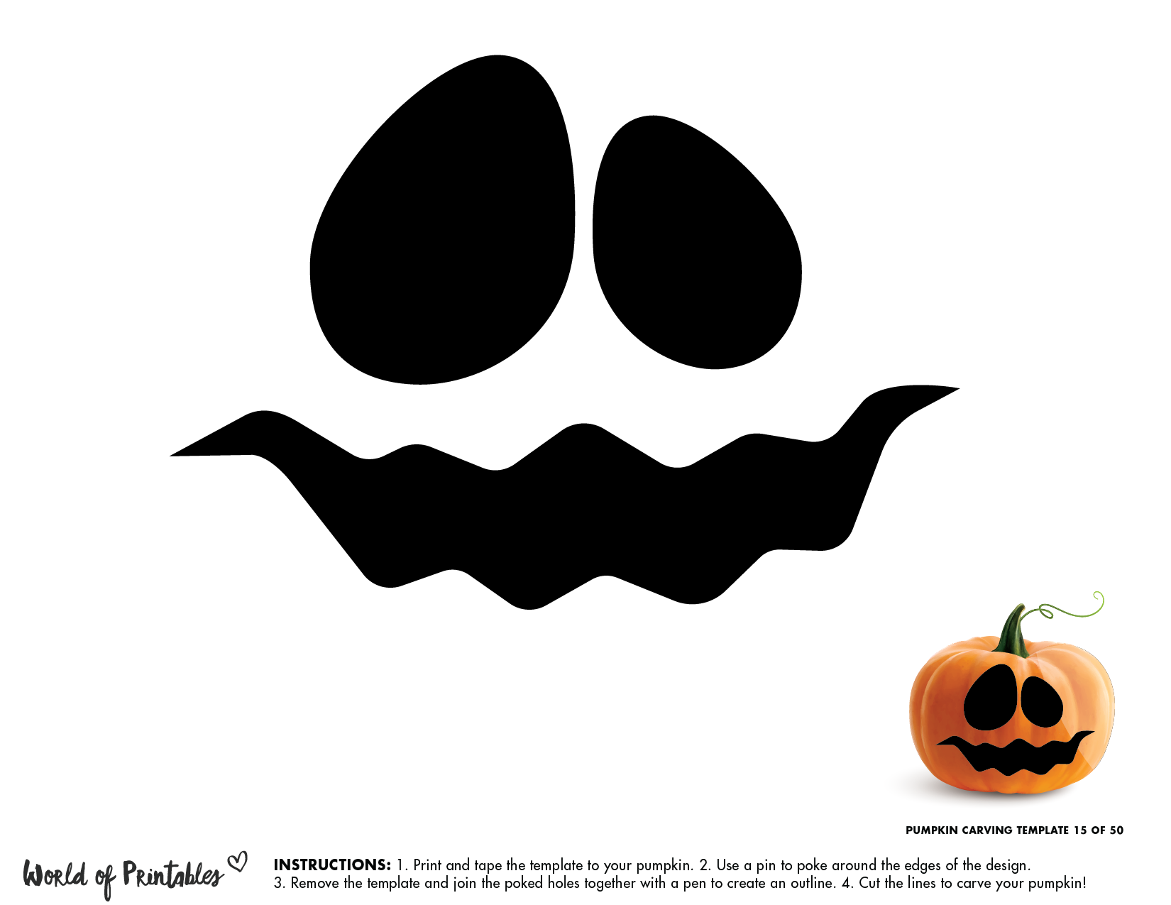 Cute Printable Pumpkin Face Template