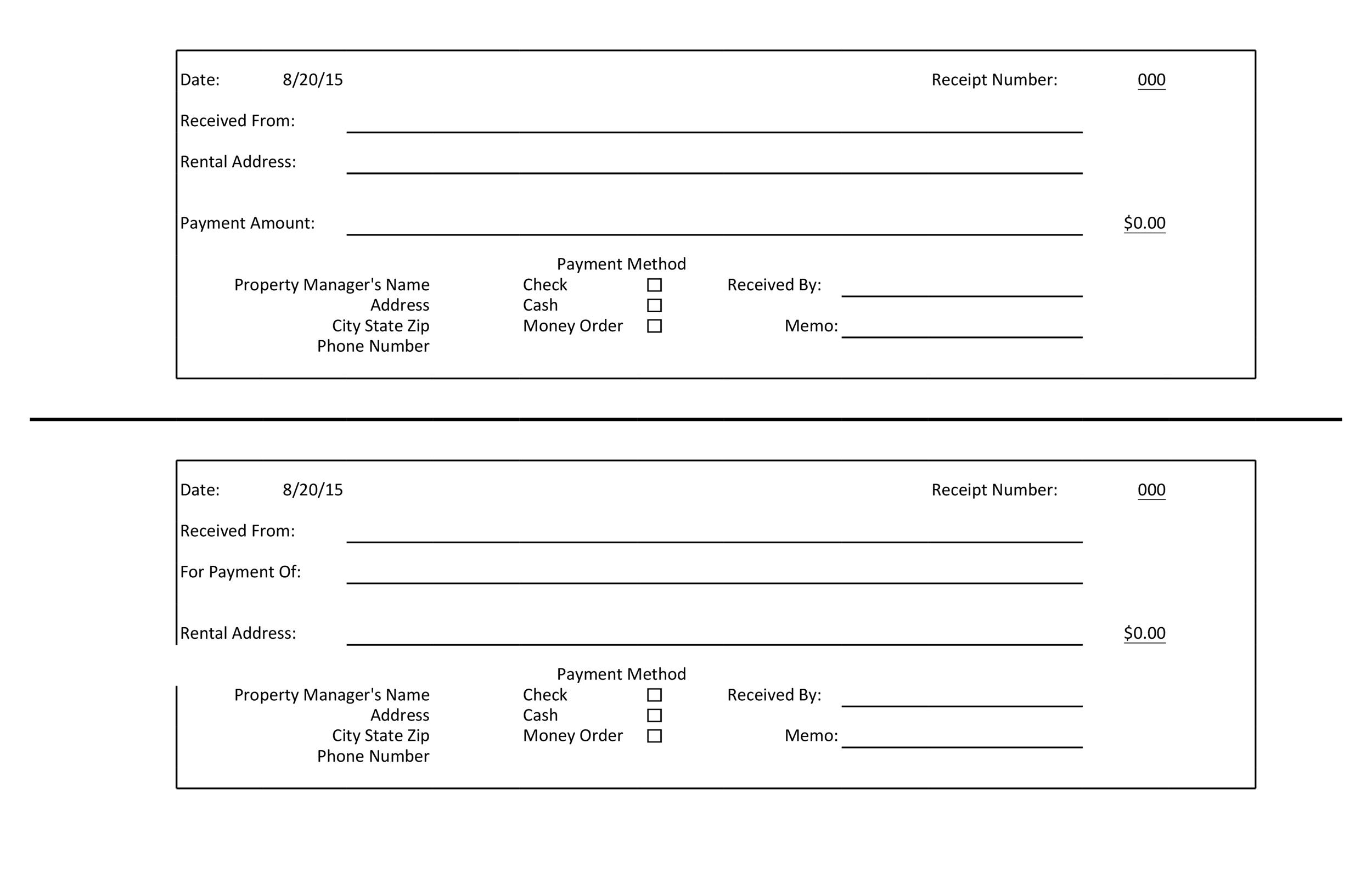 Free Printable Receipt Templates