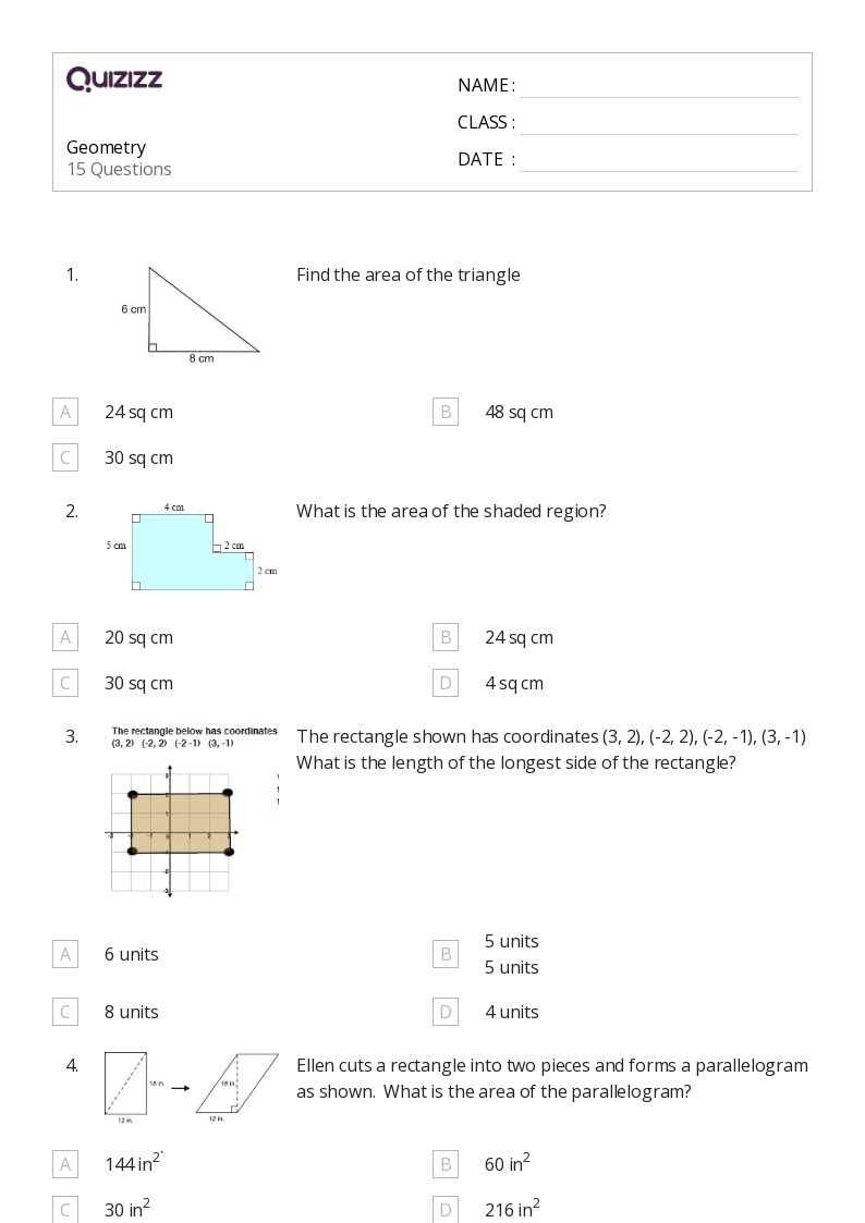 50 Geometry Worksheets For 6th Year On Quizizz Free amp Printable 