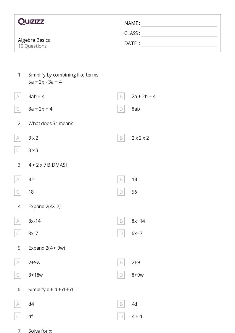 50 Math Worksheets For 10th Year On Quizizz Free amp Printable