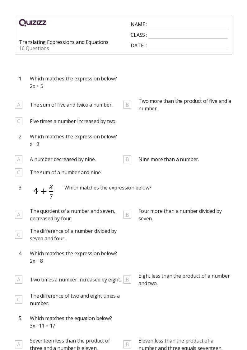 50 Math Worksheets For 9th Grade On Quizizz Free amp Printable