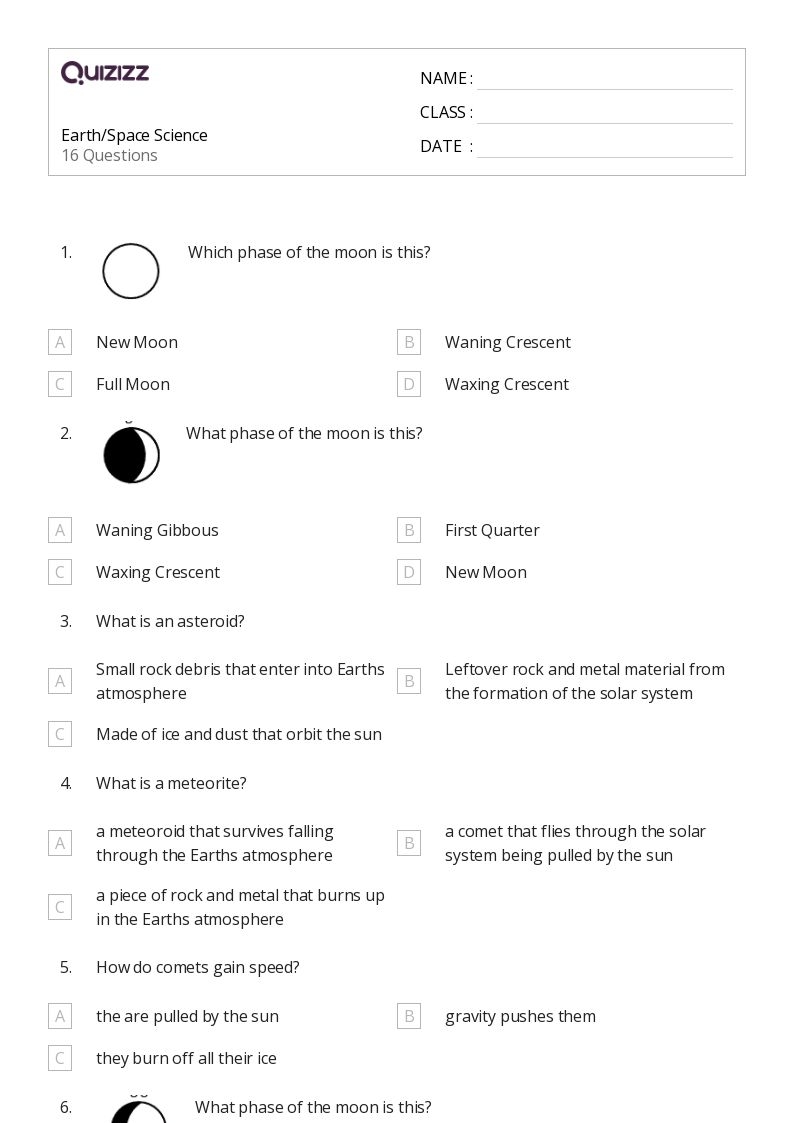 Free Printable Science Worksheets Grade 6 Pdf