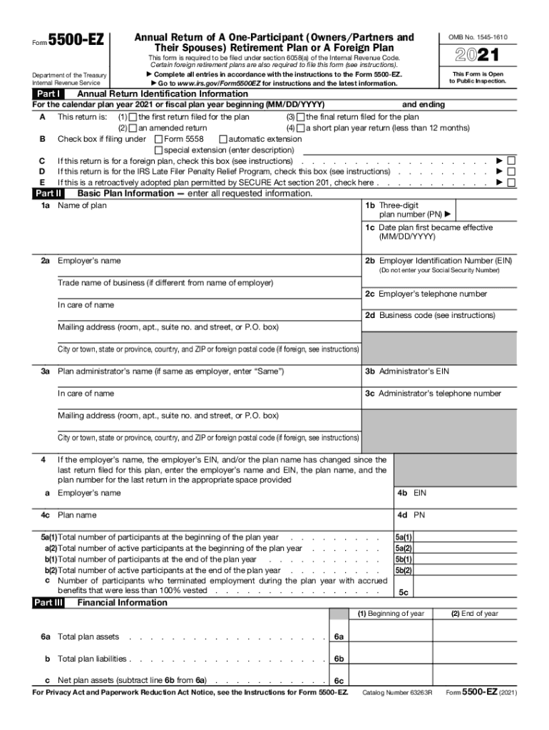 5500 Forms 2021 Fill Out amp Sign Online DocHub