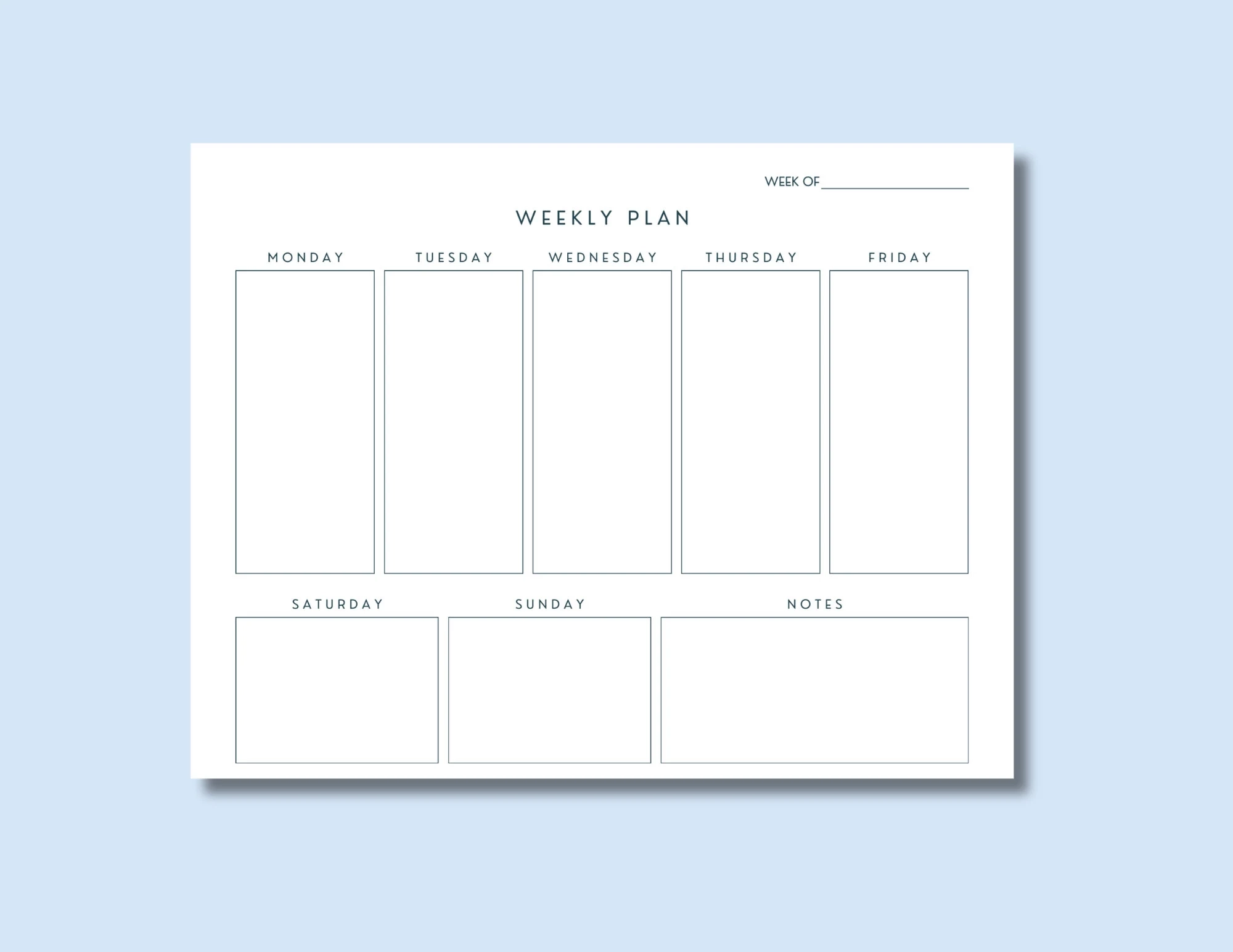 5x8 Printable Planning Templates Pdf