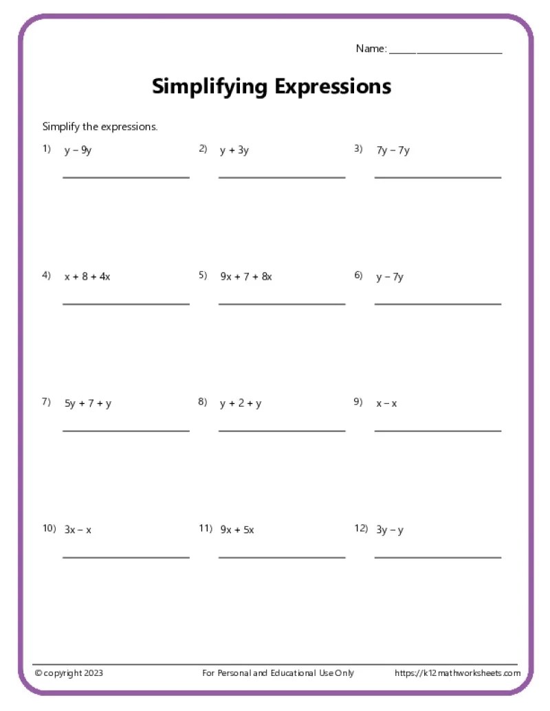 6th Grade Printable Worksheets With Answers