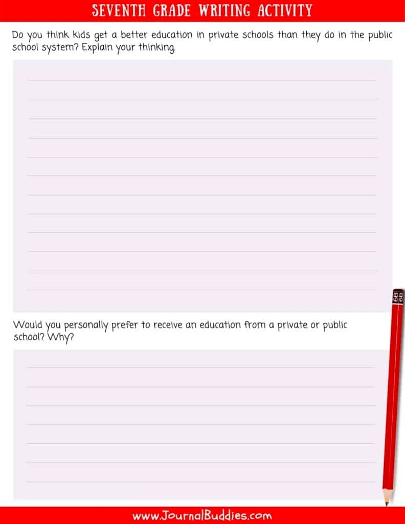 7th Grade Writing Worksheets JournalBuddies