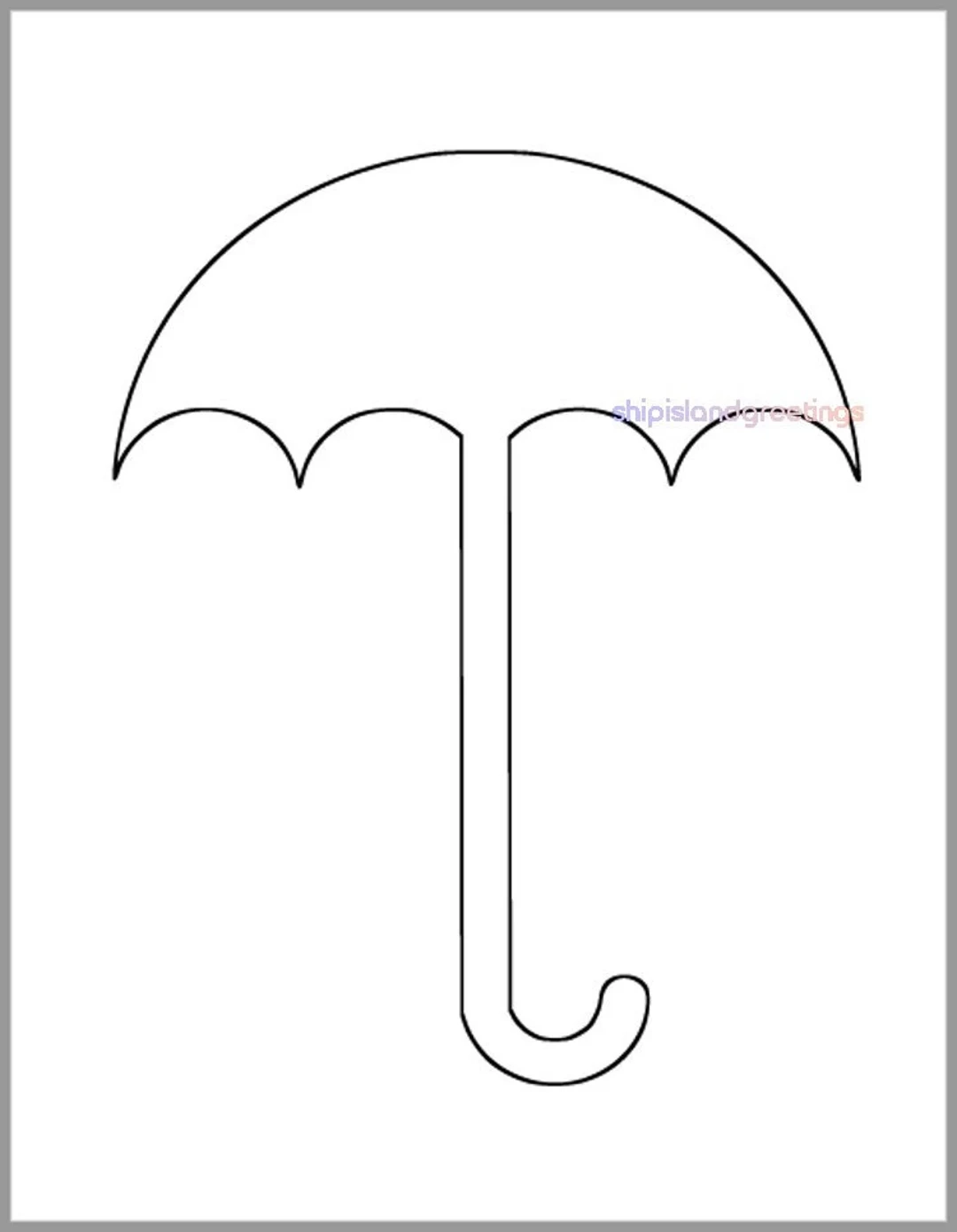 8 5 Inch Umbrella Template instant Download Cutouts umbrella 